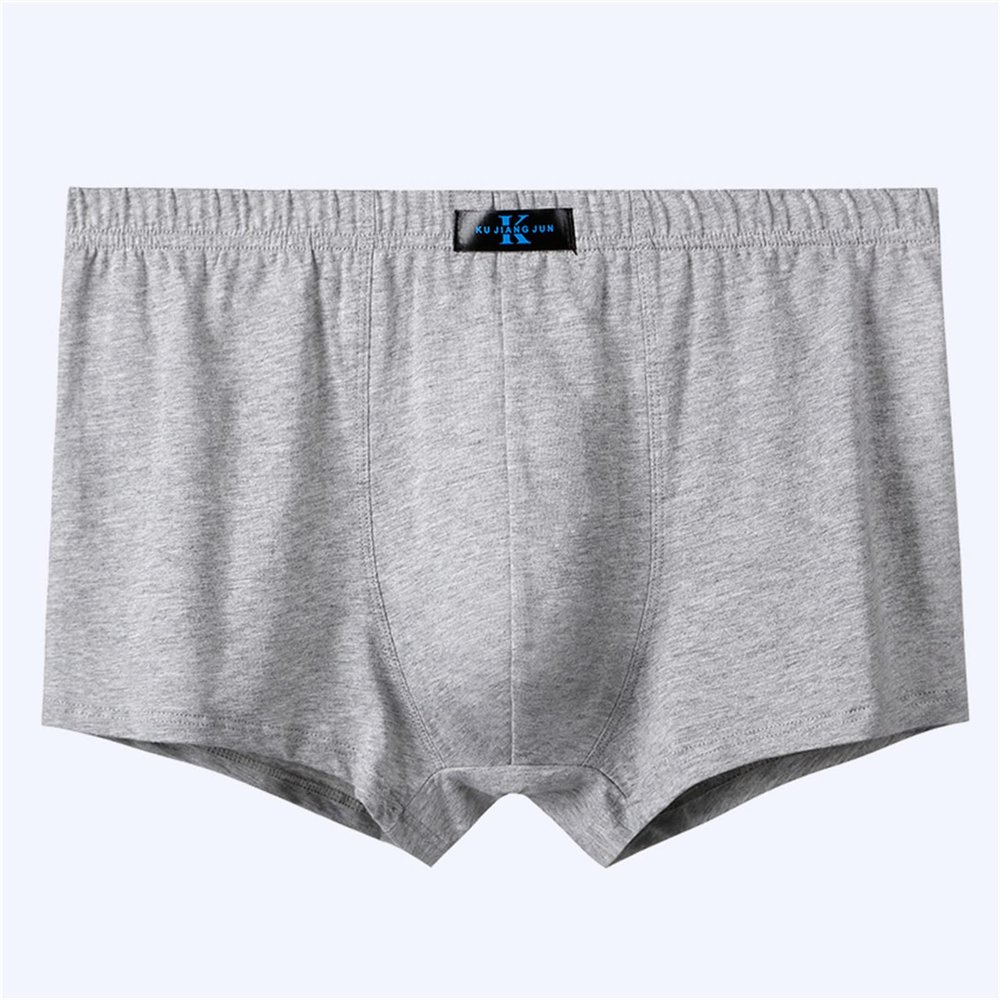 2Pcs Men's Boxers Panties Male Underpants Shorts Boxers Underwear Slip Cotton Corner Panties,Gray,XXL