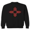 0495. Vintage Retro New Mexico Zia Sun Symbol State Flag Men's Crewneck Sweatshirt (Black Large) view 1