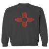 0495. Vintage Retro New Mexico Zia Sun Symbol State Flag Men's Crewneck Sweatshirt (Characol Small) Charcoal view 1