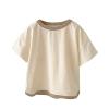 5 Shirt Baby Newborn Infant Girls Boys Cotton Summer Patchwork Color Block Short Sleeve Quick (Beige, 12-18 Months) view 1
