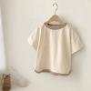 5 Shirt Baby Newborn Infant Girls Boys Cotton Summer Patchwork Color Block Short Sleeve Quick (Beige, 12-18 Months) view 3