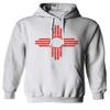 0495. Vintage Retro New Mexico Zia Sun Symbol State Flag Sweatshirt Pullover Hoodie (White, Small) view 1