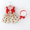 24 Month Dress Baby 6M-3Y Floral Infant Printed Princess Dress Bowknot Set Kids Holiday Sweater Girls (Red, 6-12 Months) view 2