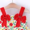 24 Month Dress Baby 6M-3Y Floral Infant Printed Princess Dress Bowknot Set Kids Holiday Sweater Girls (Red, 6-12 Months) view 4