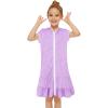Baby Girls Birthday Little Girls Swim Cover Up Kids Swimsuit Coverup Zip Up Beach Bathing Suit (Purple, 10-11 Years) view 2