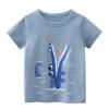 Small Shirt Toddler Kids Baby Boys Girls Cartoon Short Sleeve Crewneck T Shirts Tops Tee Clothes (Light Blue, 1-2 Years) view 1