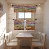 BaoNews Orange Abstract Paint Spot Kitchen Valances for Windows,Art Stripe Pattern Blackout Valances Curtains Multilayer Polyester Drapes for Kitchen Bedroom 2 Pack 52X18 Inches view 2