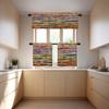 BaoNews Orange Abstract Paint Spot Kitchen Valances for Windows,Art Stripe Pattern Blackout Valances Curtains Multilayer Polyester Drapes for Kitchen Bedroom 2 Pack 52X18 Inches view 3