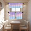 BaoNews Purple Fantasy Star Kitchen Valances for Windows,Blue Rainbow Blackout Valances Curtains Multilayer Polyester Drapes for Kitchen Bedroom 2 Pack 52X18 Inches view 2
