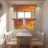 BaoNews Bronze Art Texture Kitchen Valances for Windows,Texture Copper Sheet Marble Orange Blackout Valances Curtains Multilayer Polyester Drapes for Kitchen Bedroom 2 Pack 52X18 Inches view 2