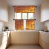 BaoNews Bronze Art Texture Kitchen Valances for Windows,Texture Copper Sheet Marble Orange Blackout Valances Curtains Multilayer Polyester Drapes for Kitchen Bedroom 2 Pack 52X18 Inches view 3