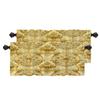 BaoNews Damask Floarl Kitchen Valances for Windows,Golden Damask Flowers Baroque Classicism Blackout Valances Curtains Multilayer Polyester Drapes for Kitchen Bedroom 2 Pack 52X18 Inches view 1