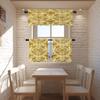 BaoNews Damask Floarl Kitchen Valances for Windows,Golden Damask Flowers Baroque Classicism Blackout Valances Curtains Multilayer Polyester Drapes for Kitchen Bedroom 2 Pack 52X18 Inches view 2