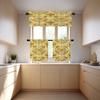 BaoNews Damask Floarl Kitchen Valances for Windows,Golden Damask Flowers Baroque Classicism Blackout Valances Curtains Multilayer Polyester Drapes for Kitchen Bedroom 2 Pack 52X18 Inches view 3