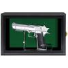 Medikaison Handgun Pistol Revolver Gun Display Case Wall Mount Lockable Green Felt Wood Cabinet w/ 98% UV Protection Acrylic Clear Door Gun Shadow Box Stand Rack Holder view 1