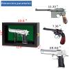 Medikaison Handgun Pistol Revolver Gun Display Case Wall Mount Lockable Green Felt Wood Cabinet w/ 98% UV Protection Acrylic Clear Door Gun Shadow Box Stand Rack Holder view 2