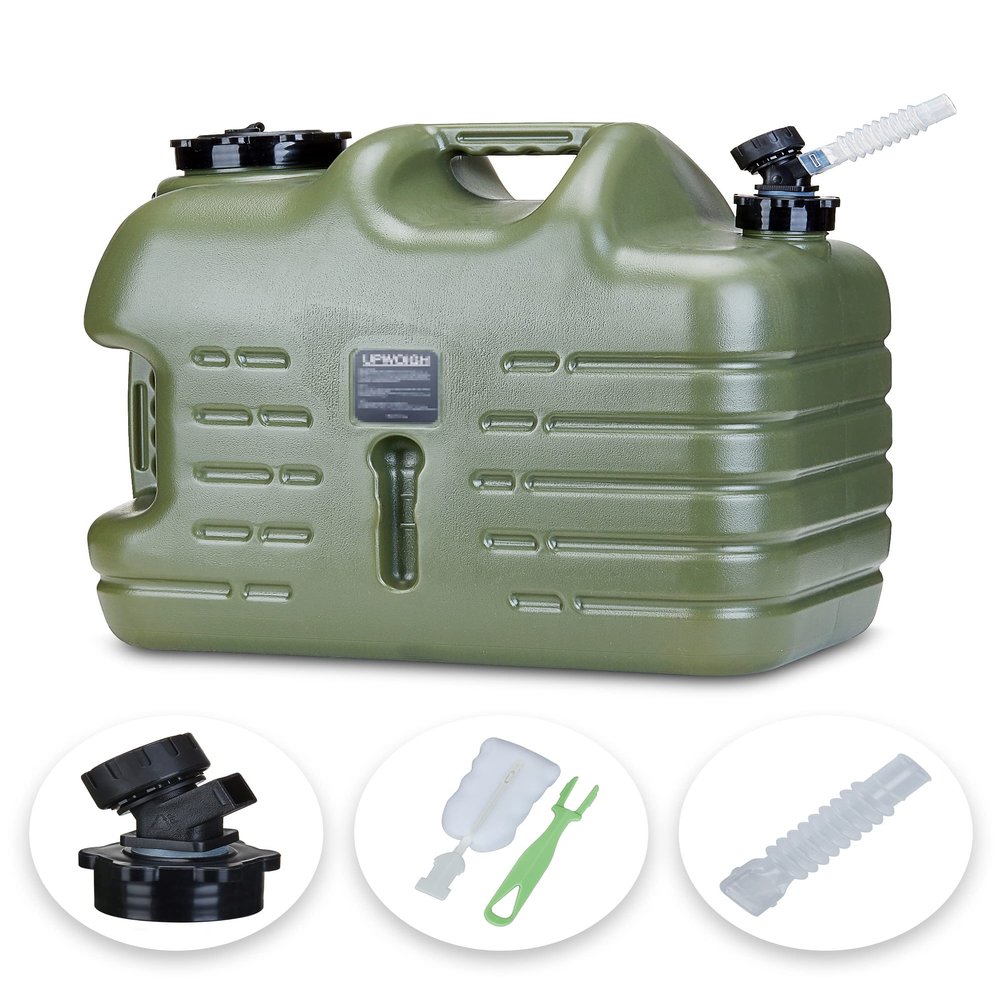 UPWOIGH Camping Water Container, 6.6 Gallon Big Water Jug(25L), Truly No Leakage Water Storage, Military Green Water Tank,BPA Free Overlanding Gear