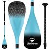 LitGreen Full Carbon Fiber SUP Paddles for Surfing, 1 x 3 Section Adjustable 25oz Lightweight Stand-up Paddle Oars for Paddleboard, Floating, Water Sport view 1