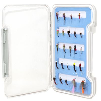 24 Essential Bead Head Nymphs Fly Fishing Lure Assortment + Waterproof Fly Box | Trout, SteelheadFly Fishing Flies