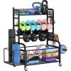 Dumbbell Rack,VOPEAK Weight Rack for Dumbbells, Weight Rack for Home Gym, Home Gym Storage Rack for Yoga Mat Kettlebells and Strength Training Equipment, Dumbbell Rack Stand only with Wheels view 1