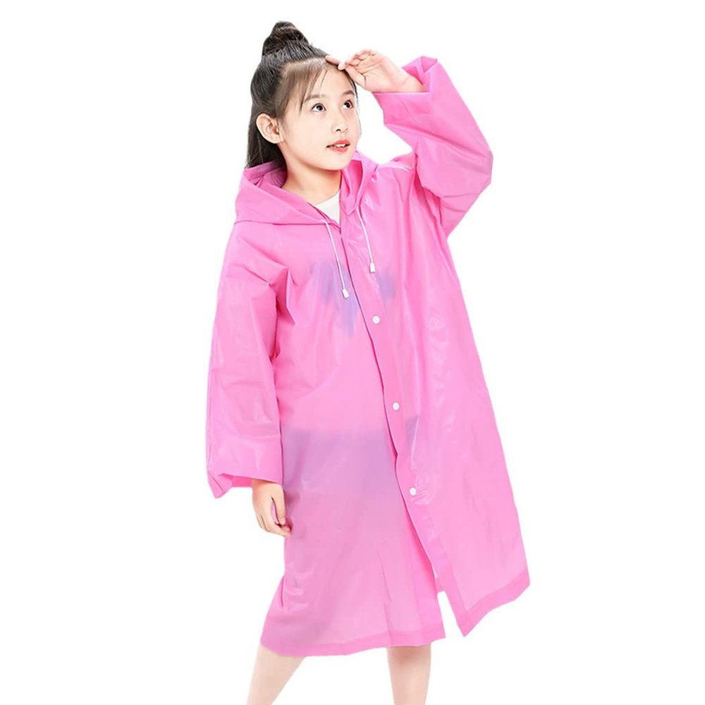 110Cm-150Cm Children's Raincoat Waterproof Hooded One Piece Kids Simple Raincoats Rain Poncho