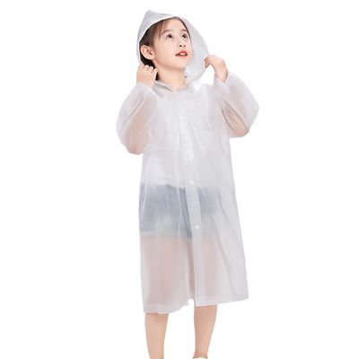 110Cm-150Cm Children's Raincoat Waterproof Hooded One Piece Kids Simple Raincoats Rain Poncho