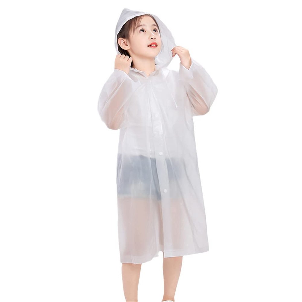 110Cm-150Cm Children's Raincoat Waterproof Hooded One Piece Kids Simple Raincoats Rain Poncho