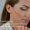 14K Gold Plated Tiny 2MM Ball & CZ Stud Earrings Set: Small Dot Ear Studs Multipack Surgical Steel Hypoallergenic | Mini Cubic Zirconia Post Earrings for Women Men, Pack of 6 Pairs view 2