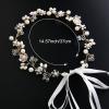 DonLeeving 2 PACK Wedding Hair Accessories - Flower Girl Headpiece & Headband - White Flower Pearl Hair Dress for Bride view 2