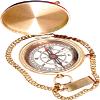 Brass Compass 'Not All Those Who Wander are Lost' Personalized Compass with Leather Case - Inspirational Compass for Wanderer Traveler Graduation Gift Birthday Gift Travel Gift view 2