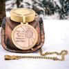 Brass Compass 'Not All Those Who Wander are Lost' Personalized Compass with Leather Case - Inspirational Compass for Wanderer Traveler Graduation Gift Birthday Gift Travel Gift view 3