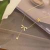 MIKAMU bow Pendant Necklaces for Women CZ cubic zirconia 14K Gold Plated Pendant Necklace bow Valentine's Day Jewelry Sister Wife Girlfriend view 2