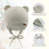 XIAOHAWANG Baby Hat Cute Bear Toddler Earflap Beanie Warm for Fall Winter (F-Beige, M(6-12 Months)) view 4