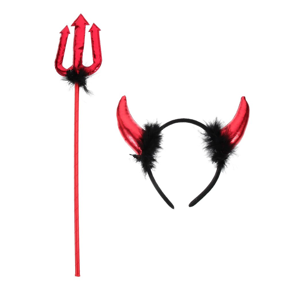 Homoyoyo Devil Costume Accessories Devil Horns Headband Halloween Costume Set Horn Headband Halloween Decor for Girls Boys Men