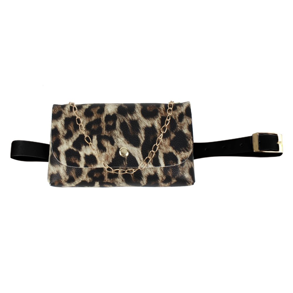 Women Mini Chain Fanny Pack Waist Bag with Belt Cellphone Pouch Purse for Travel Workout Running Hiking