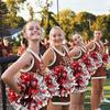 4Pcs Metallic Cheerleading Pom Poms, Creatiee 2 Pair Cheerleader Cheering Squad Pompoms for School Sports Dance Games Team Spirit Cheer (Red-Silver) view 3