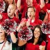 4Pcs Metallic Cheerleading Pom Poms, Creatiee 2 Pair Cheerleader Cheering Squad Pompoms for School Sports Dance Games Team Spirit Cheer (Red-Silver) view 4