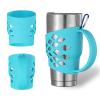 SHTCSZBA Silicone Sleeve for 30 oz Tumblers - Grip Holder for Yeti Rambler/RTIC/Corkcicle (Blue) view 1