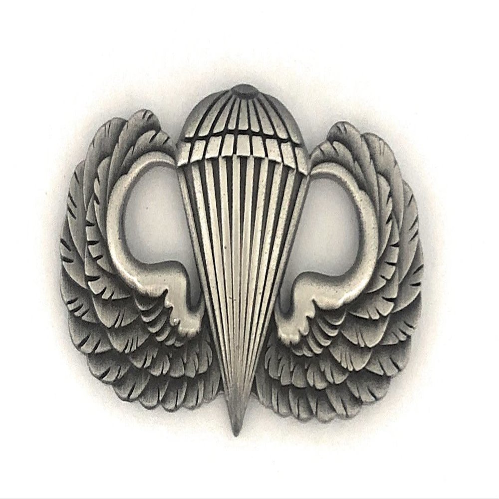Insignia Depot US ARMY PARACHUTIST JUMP WING BASIC OXIDIZED SILVER OX FINISH