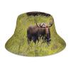 Moose Bucket Hat, Animal Summer Beach Sun Hat Double Sided Foldable Outdoor Unisex Bucket Hat view 1