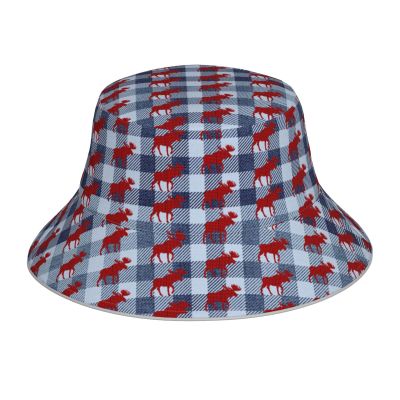 Moose Bucket Hat, Animal Summer Beach Sun Hat Double Sided Foldable Outdoor Unisex Bucket Hat