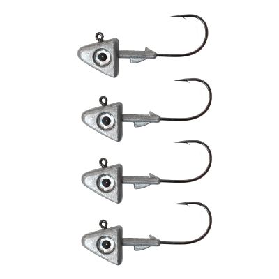 Qty 4 Fish WOW! 3oz Unpainted Shad Jig Head 32786 MUSTAD Hook 2X Strong 8/0 Black Nickel Hook Fish Head jig Plain Jigheads