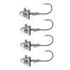 Qty 4 Fish WOW! 3oz Unpainted Shad Jig Head 32786 MUSTAD Hook 2X Strong 8/0 Black Nickel Hook Fish Head jig Plain Jigheads view 1