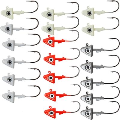20pcs Mix Color Fish WOW! 3oz Shad Jig Head swimbait Jigheads Fishing Jig Hook Bait Spin Fish Head Jig with 32786 MUSTAD Sharp Hook 2X Strong 8/0 Black Nickel Hook Mix Colors
