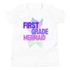 First Grade Mermaid Shirt with Rainbow Mermaid Tail - Youth Short Sleeve T-Shirt view 1