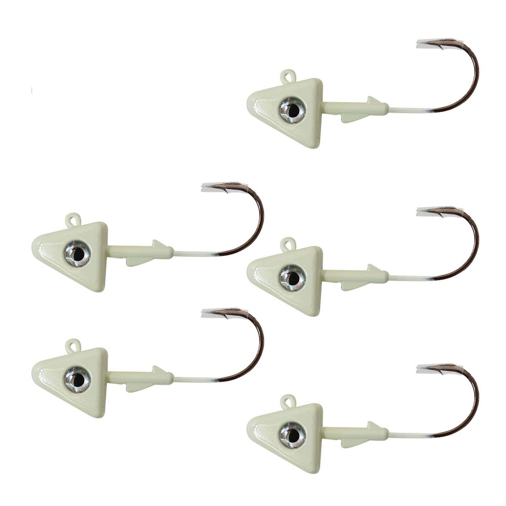 5pcs Fish WOW! 4oz Glow Shad Jig Head 32786 MUSTAD Hook 2X Strong 9/0 Black Nickel Hooks Fish Bait swimbait Head jig Jigheads