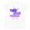 3rd Third Grade Mermaid Shirt with Rainbow Mermaid Tail - Youth Short Sleeve T-Shirt view 1