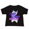 Baby Girls First Birthday Mermaid Shirt for 1st Birthday Baby Jersey Short Sleeve Tee Black view 1