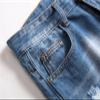 Men Ripped Slim Fit Jeans Destroyed Distressed Straight Denim Pants Vintage Mid Waist Washed Biker Jean Trousers (Light Blue,34) view 3