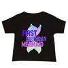 Baby Girls First Birthday Mermaid Shirt for 1st Birthday Baby Jersey Short Sleeve Tee Black view 1